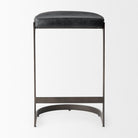 Tyler Counter Stool in Black Leather - Addison West 