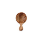 Three inches teak wood deep carved scoop on a white background