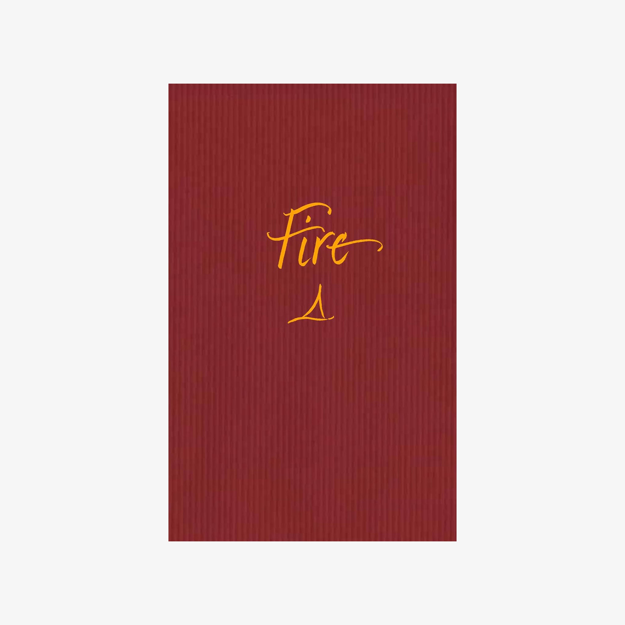 Red front cover of book titled 'Fire' on a white background