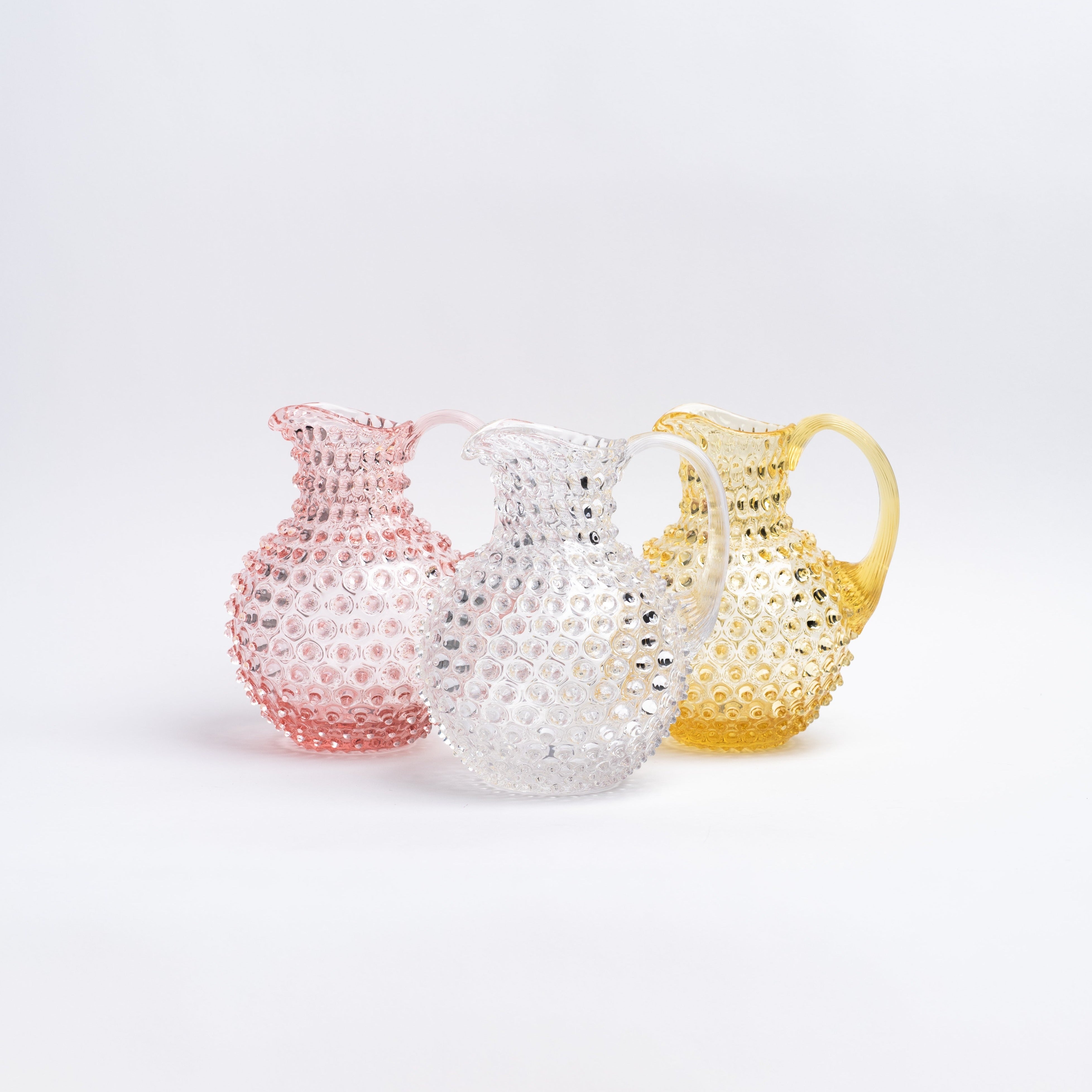 Addison West Chehoma  glass hobnail pitchers