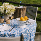 Suzana Blockprint Tablecloth 90" Round - Addison West 