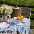 Seagrass Wrapped Galvanized Tub on an outdoor dining table