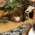 Twisted Wire Votive and Longest Loveliest Linen Runner - Mustard on a festive fall table