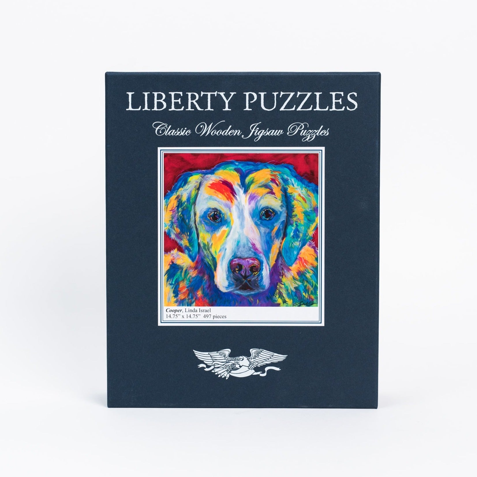 Liberty Puzzles Cooper  wood dog puzzle on a white background