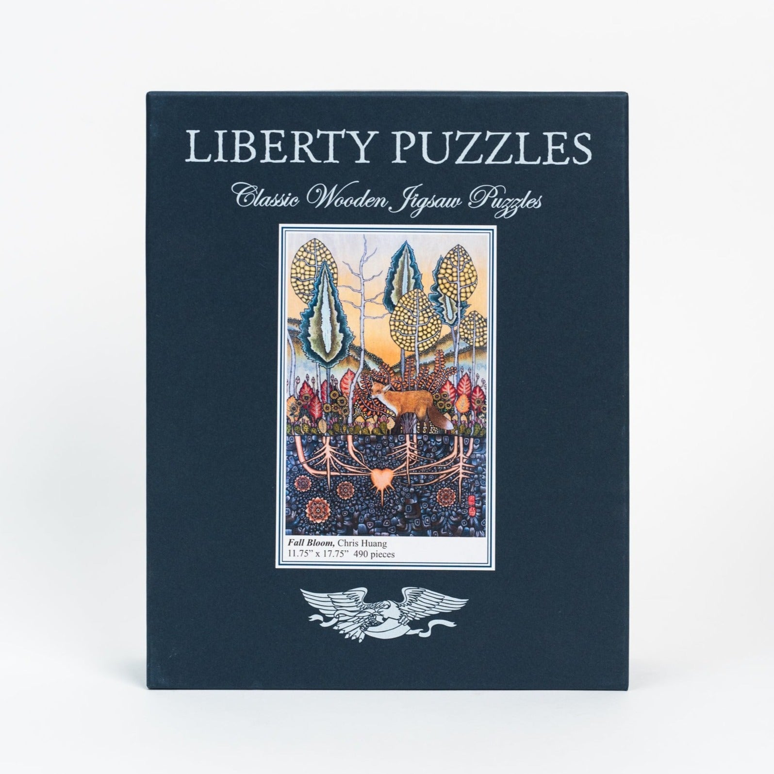 Liberty Puzzles Fall Bloom wood puzzle on a white background