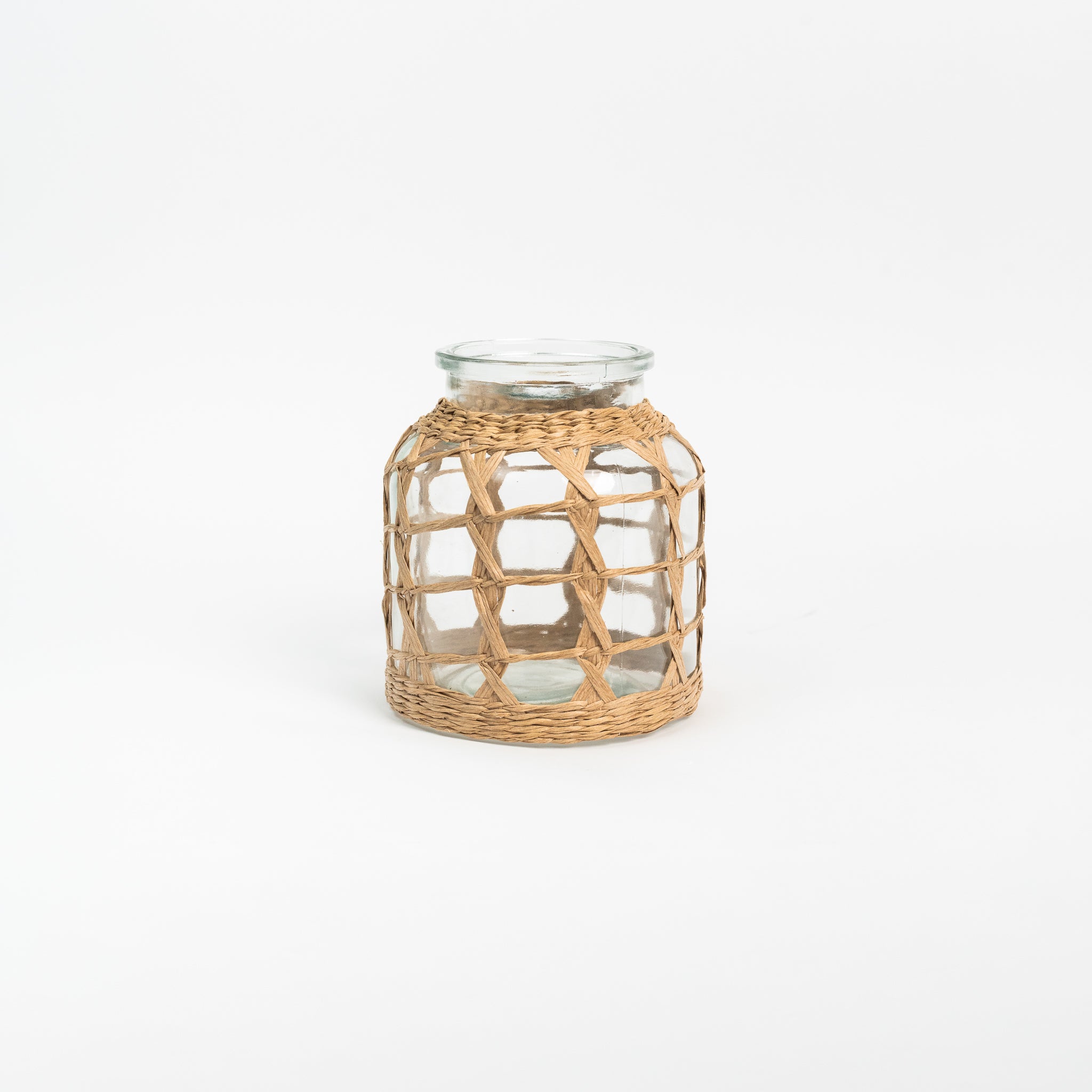 Seagrass Wrap Lattice Vase medium on a white background