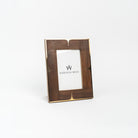 Wood & Brass 4x6 Frame on a white background