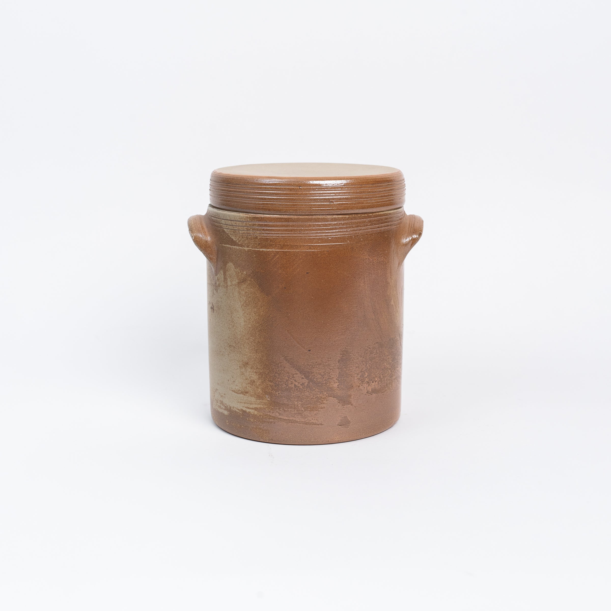 Pottery Renault Vintage French Covered Jar in Small on a white background