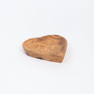 Olive Wood Heart Dish on a white background