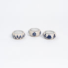 Blue and White Chinoiserie Tea light Holders on a white background