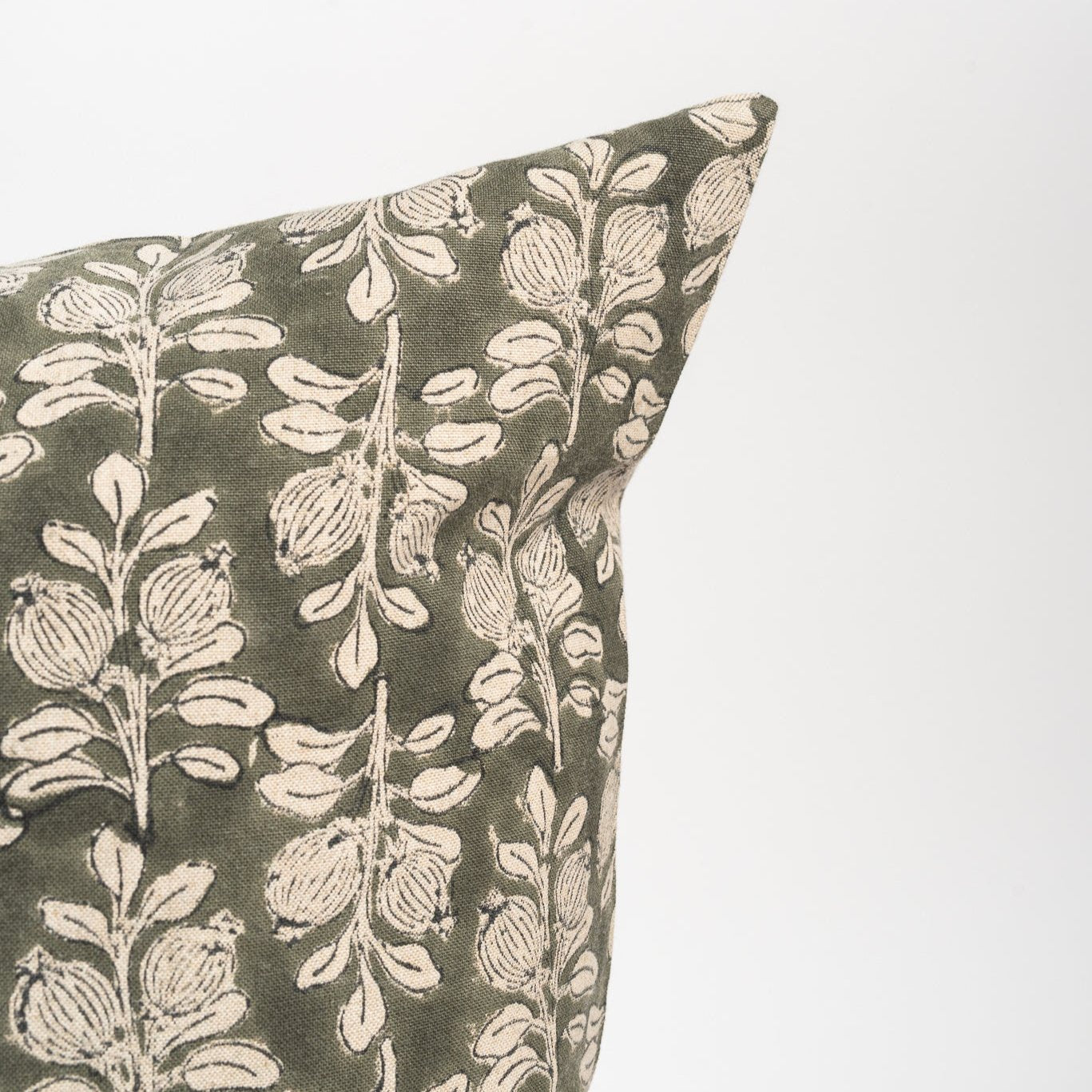 Arbor Block Print Pillow in Green - Addison West 