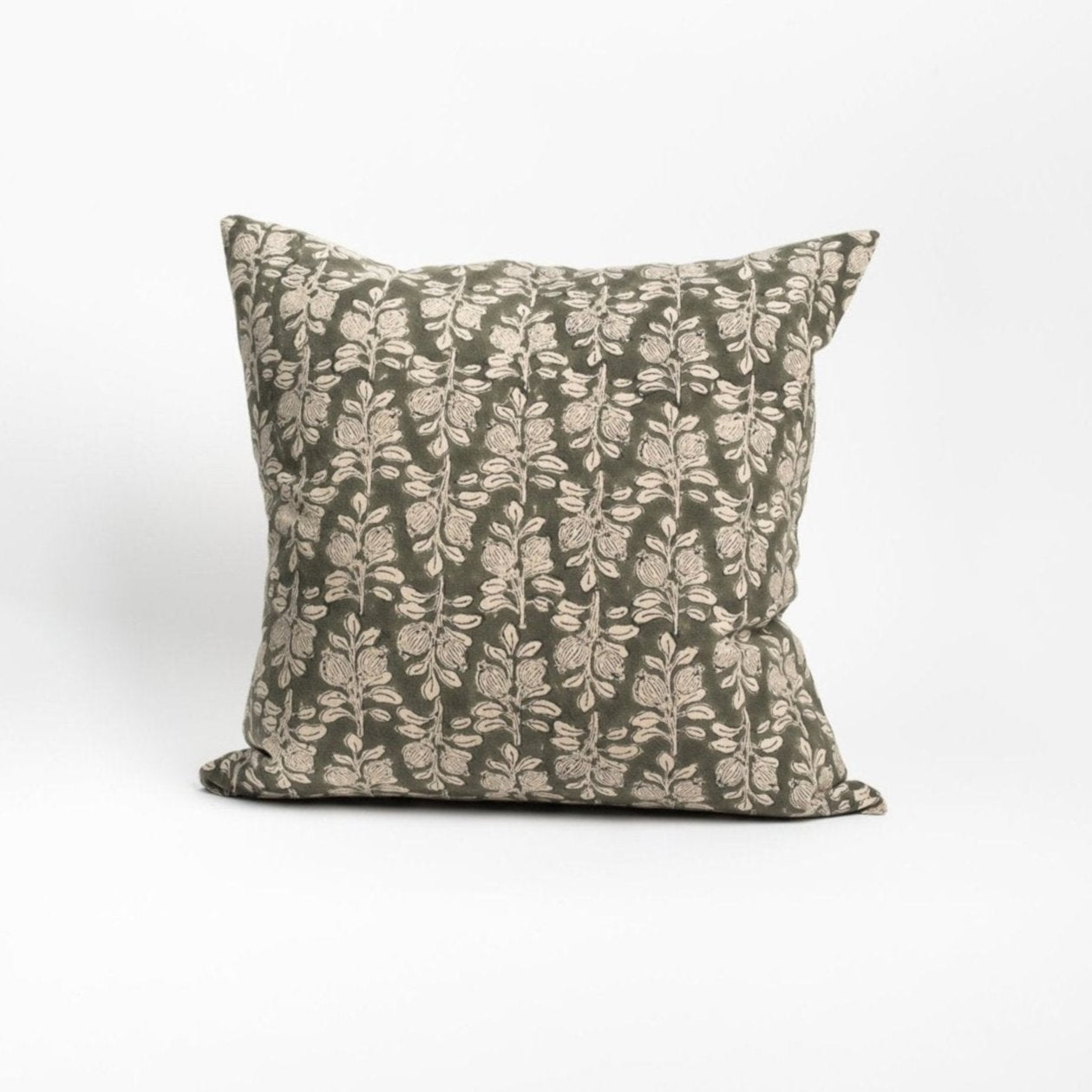 Arbor Block Print Pillow in Green - Addison West 