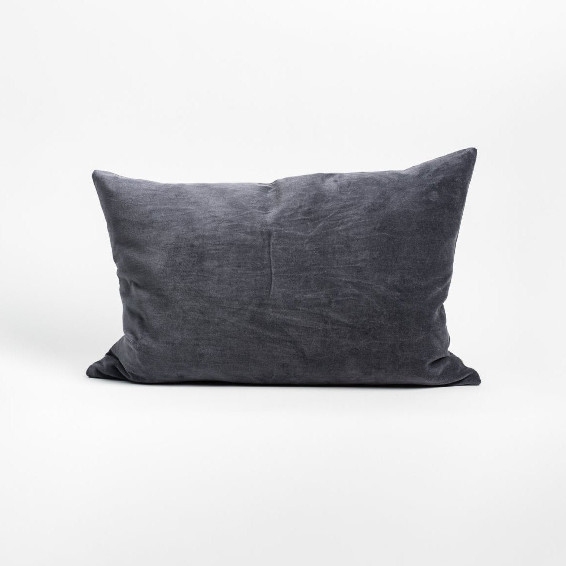 Vera Velvet Lumbar Pillow in Graphite - Addison West 