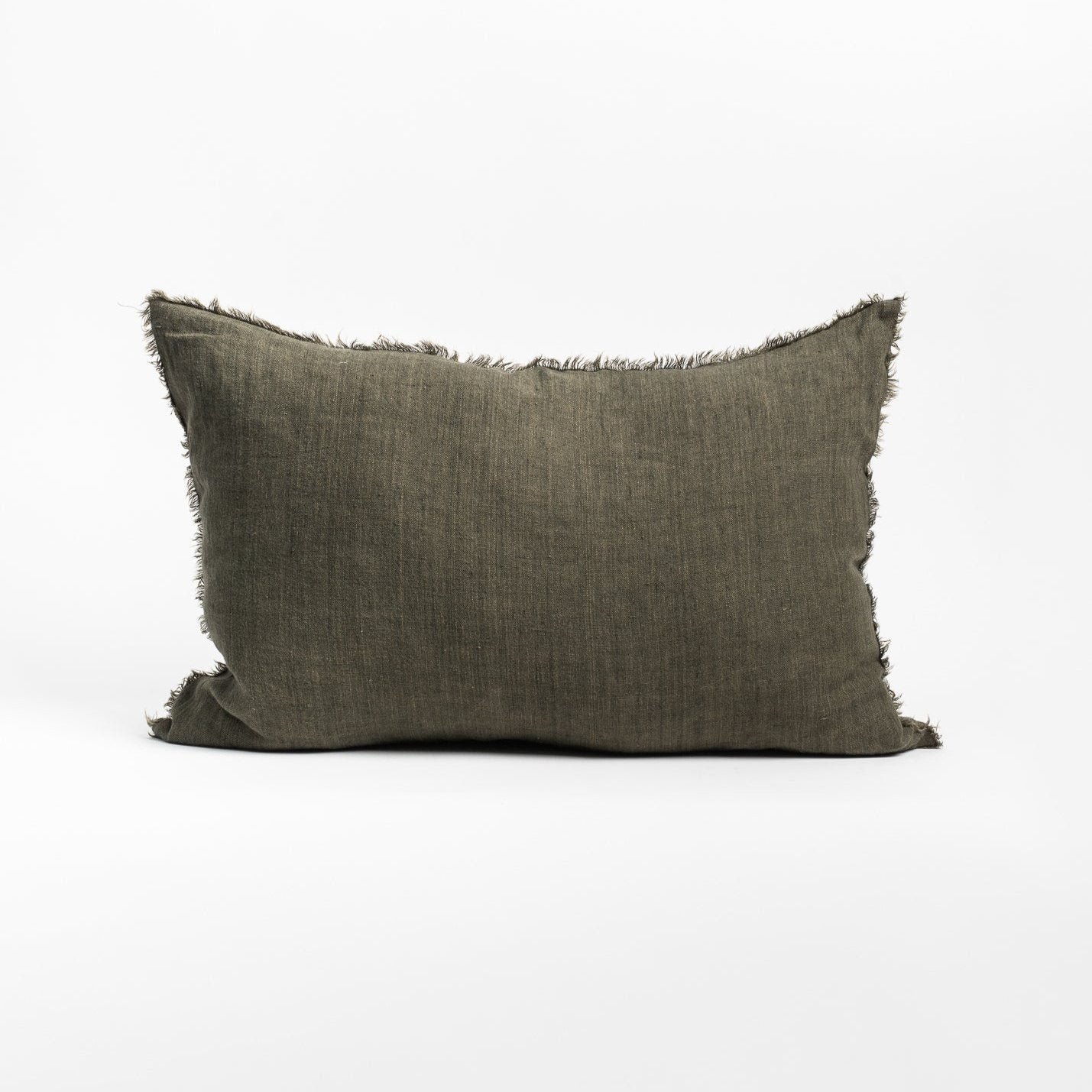 Lina Linen Lumbar Pillow in Avocado - Addison West 