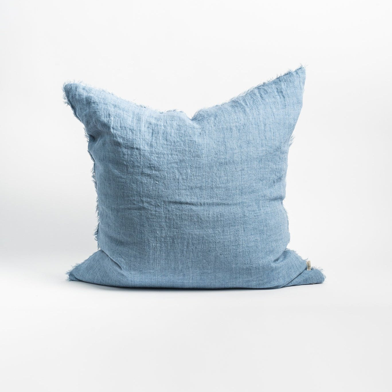 Indaba brand Lina Linen Pillow in Arctic Blue on a white background - Addison West 