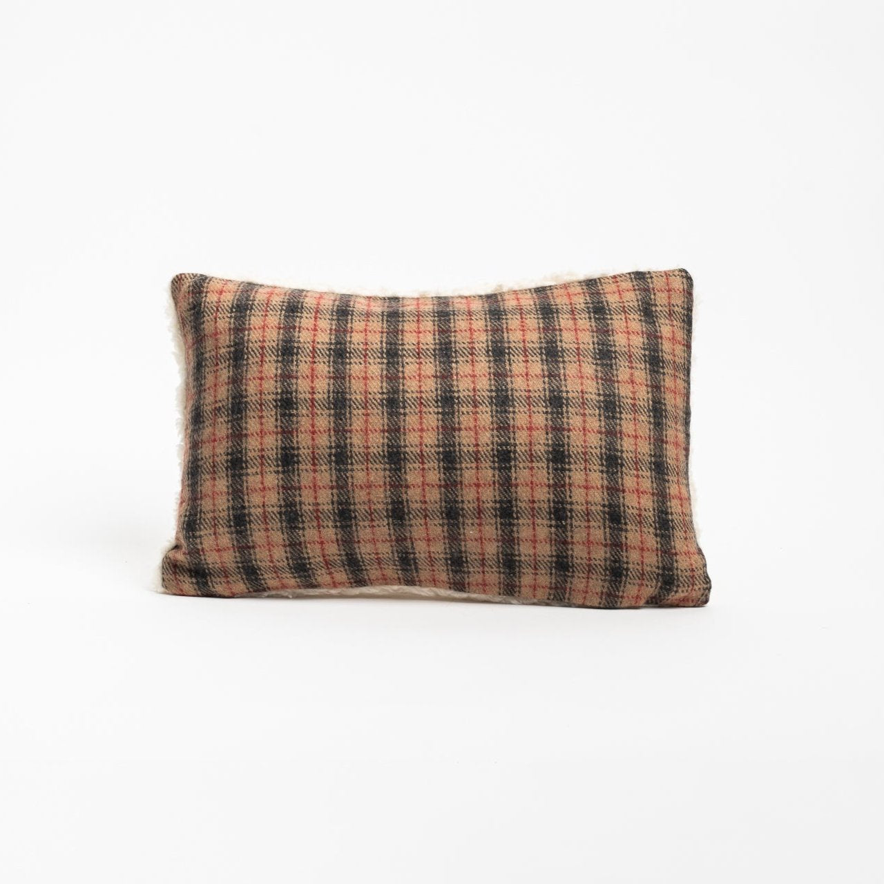 Plaid & Sherpa Throw Pillow - Addison West 