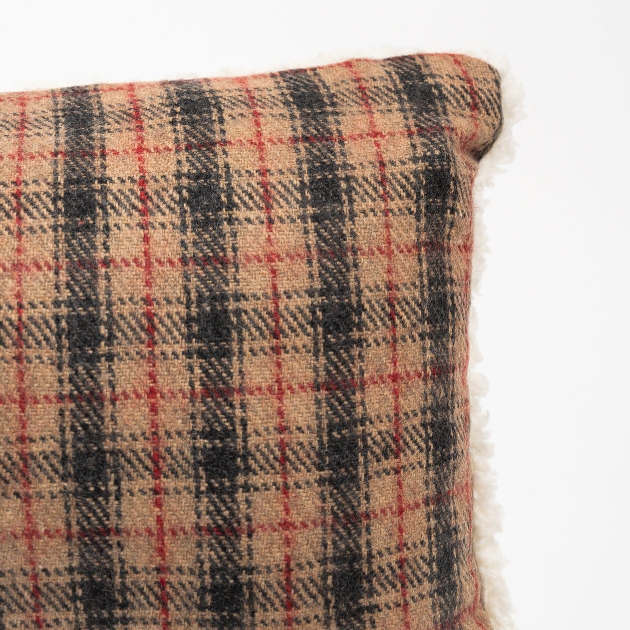 Plaid & Sherpa Throw Pillow - Addison West 