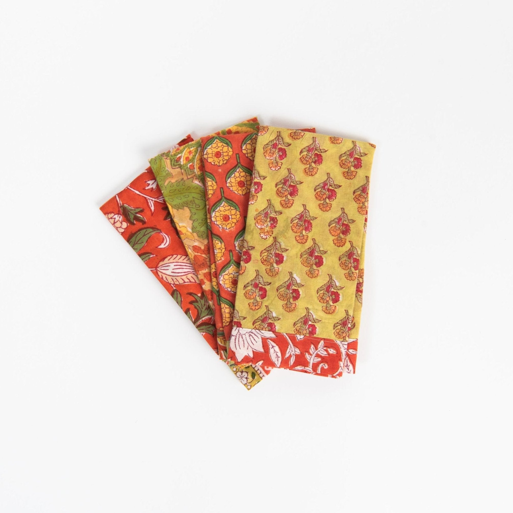 Vermont Handmade Napkins in Orange Chili Pepper on a white background