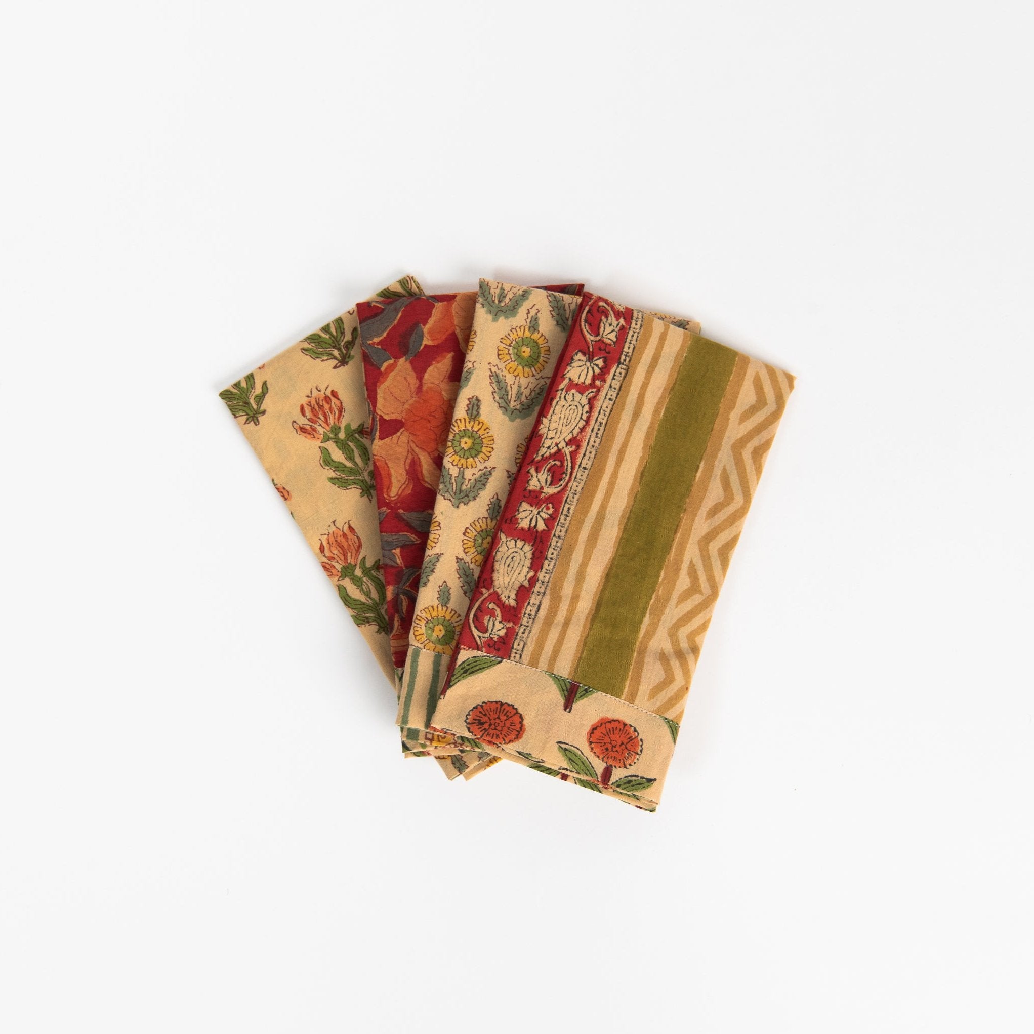 Vermont Handmade Napkins in Autumn on a white background