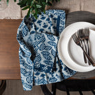 Vermont Handmade Napkins in Indigo on a dining table at Addison West