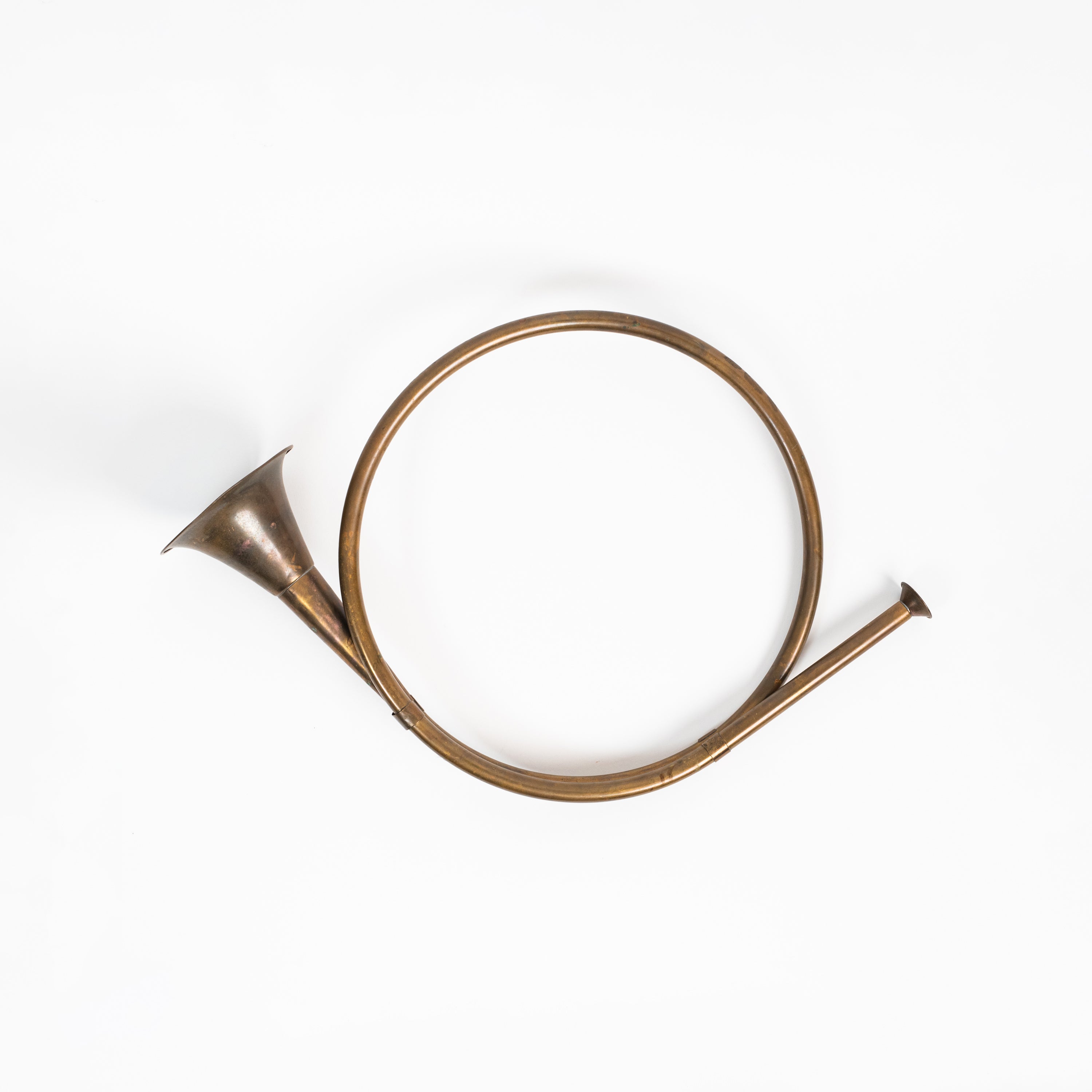 Vintage Brass Horn on a white background at Addison West