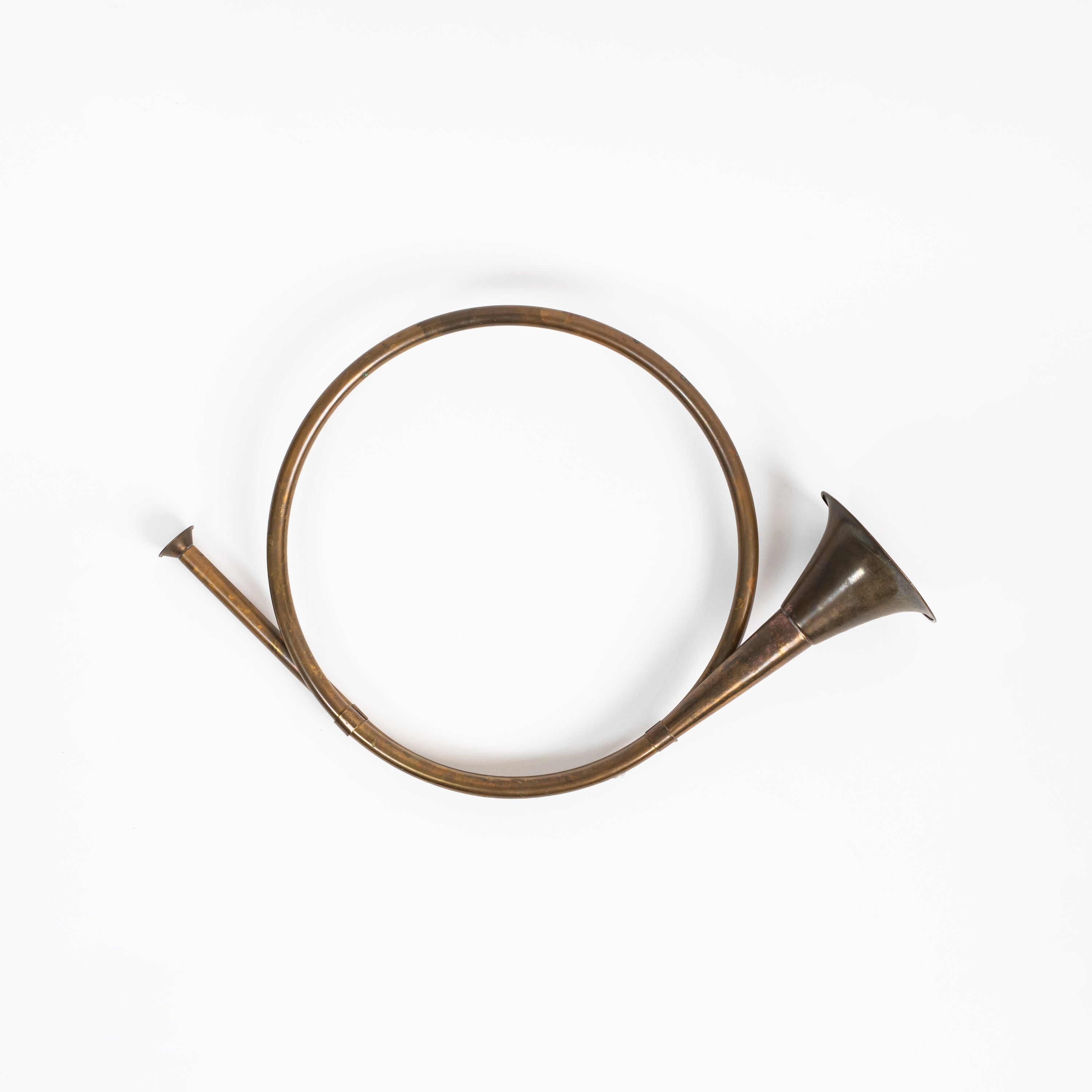 Vintage Brass Horn on a white background at Addison West