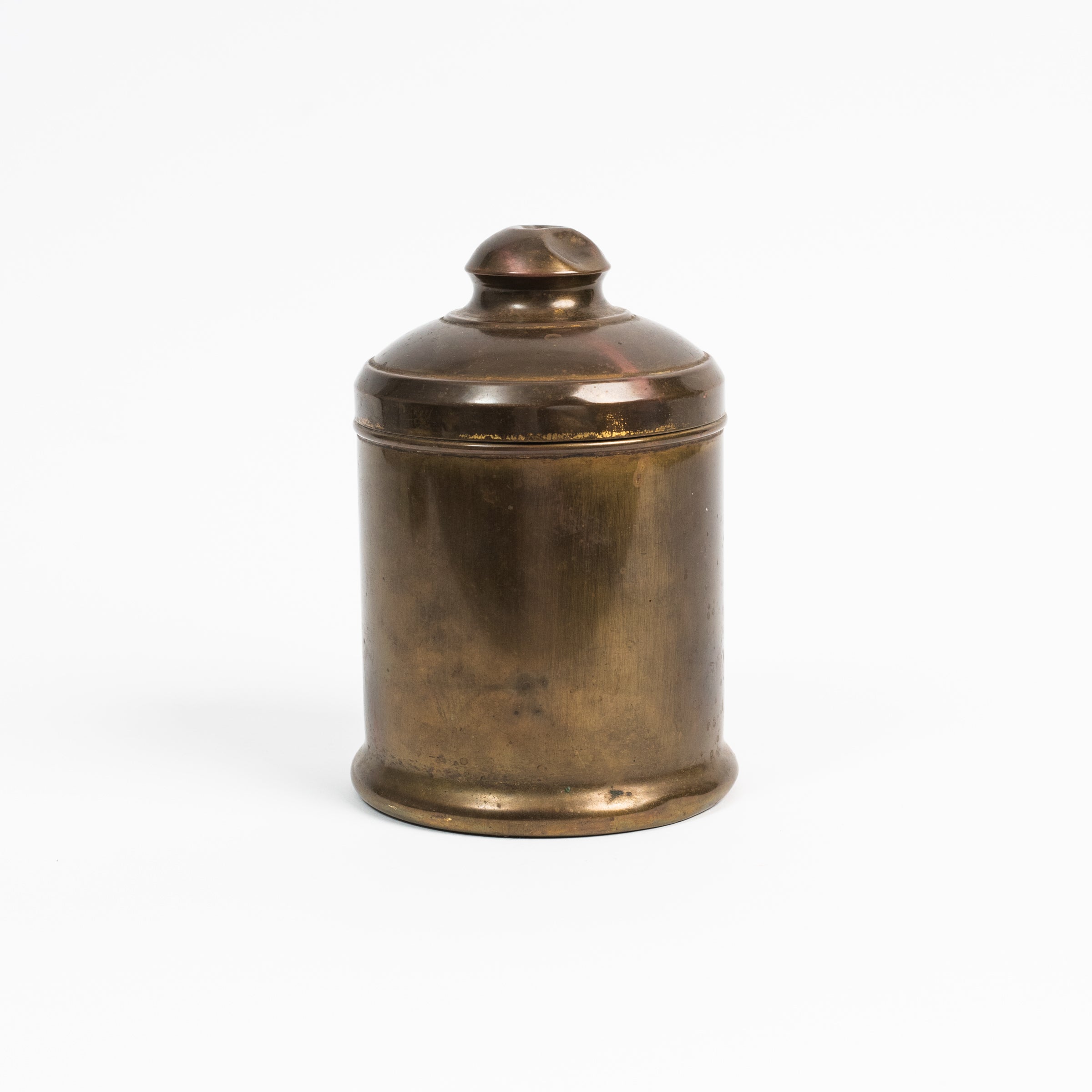 Vintage Brass Tobacco Tin on a white background at Addison West