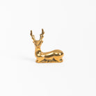 Vintage Brass Resting Deer on a white background at Addison West