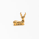 Vintage Brass Resting Deer on a white background at Addison West