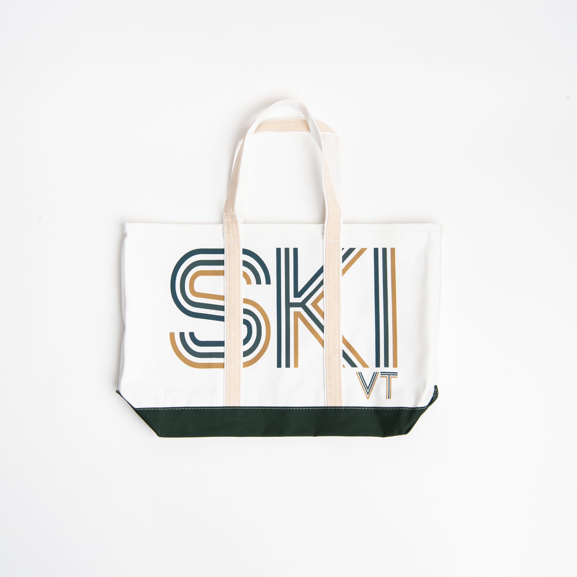 Addison West x Crab & Cleek Ski VT Canvas Tote on a white background at Addison West