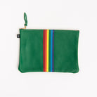 Rainbow Carter Leather Clutch - Italian Green on a white background at Addison West