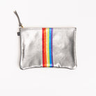 Rainbow Carter Leather Clutch - Gunmetal on a white background at Addison West