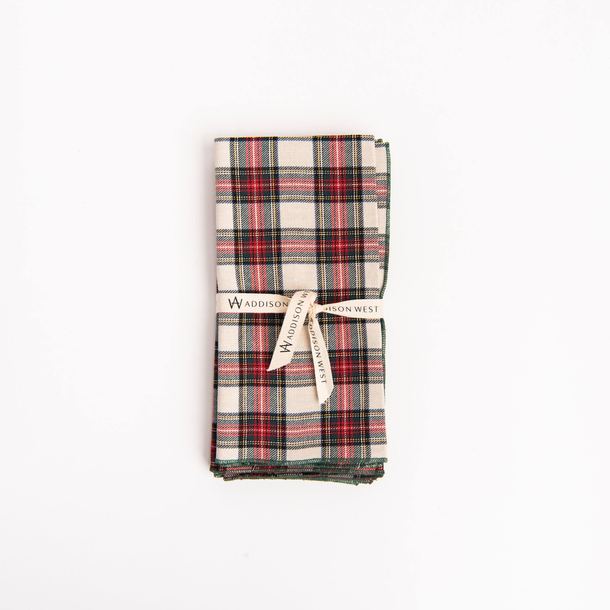 Traditional Tartan Napkins - Set of 4 on a white background at Addison West