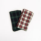 Forest Green Tartan Napkins - Set of 4 and Traditional Tartan Napkins - Set of 4 on a white background at Addison West