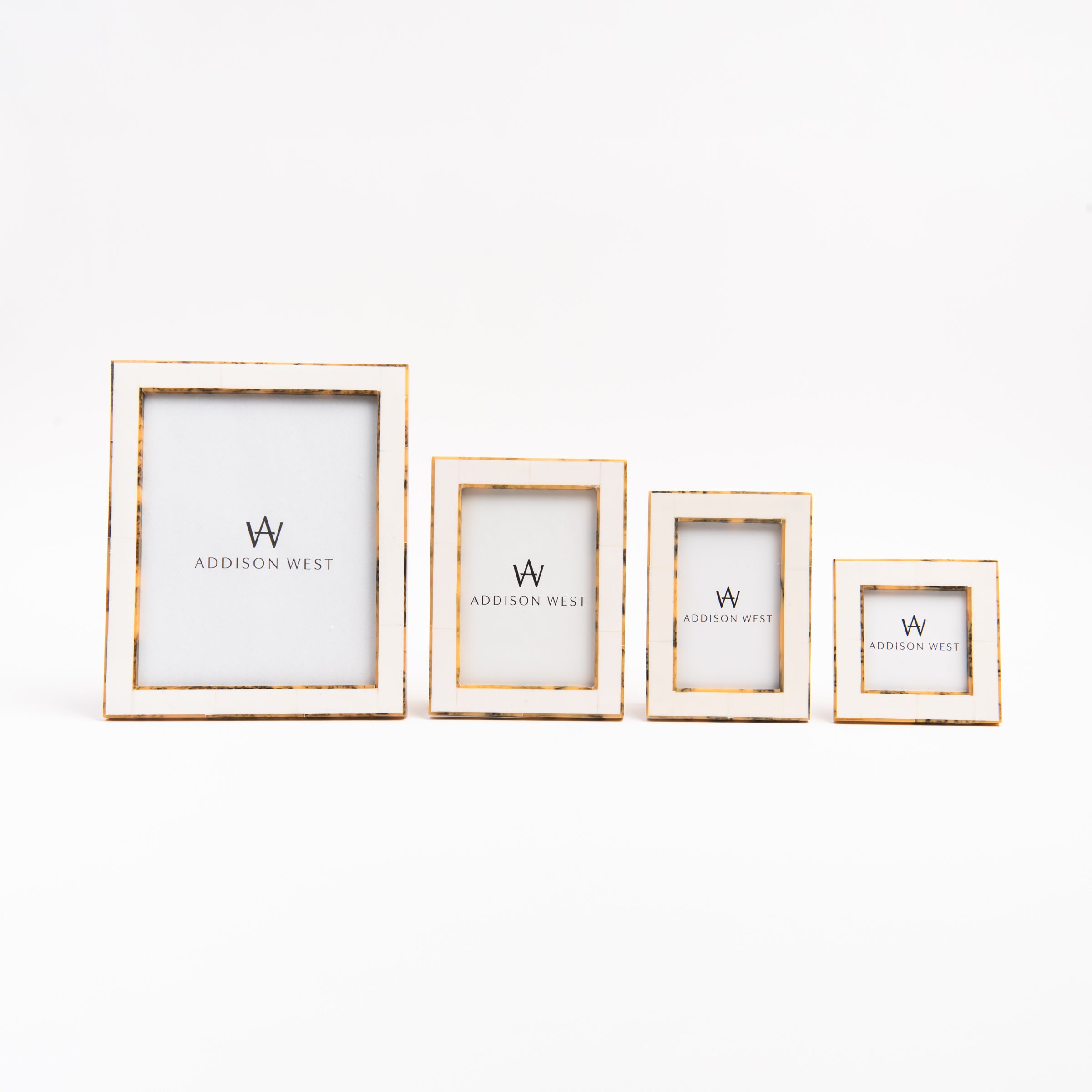 White Tortoise Border Picture Frame collection on a white background at Addison West