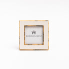 4x4" White Tortoise Border Picture Frame on a white background at Addison West