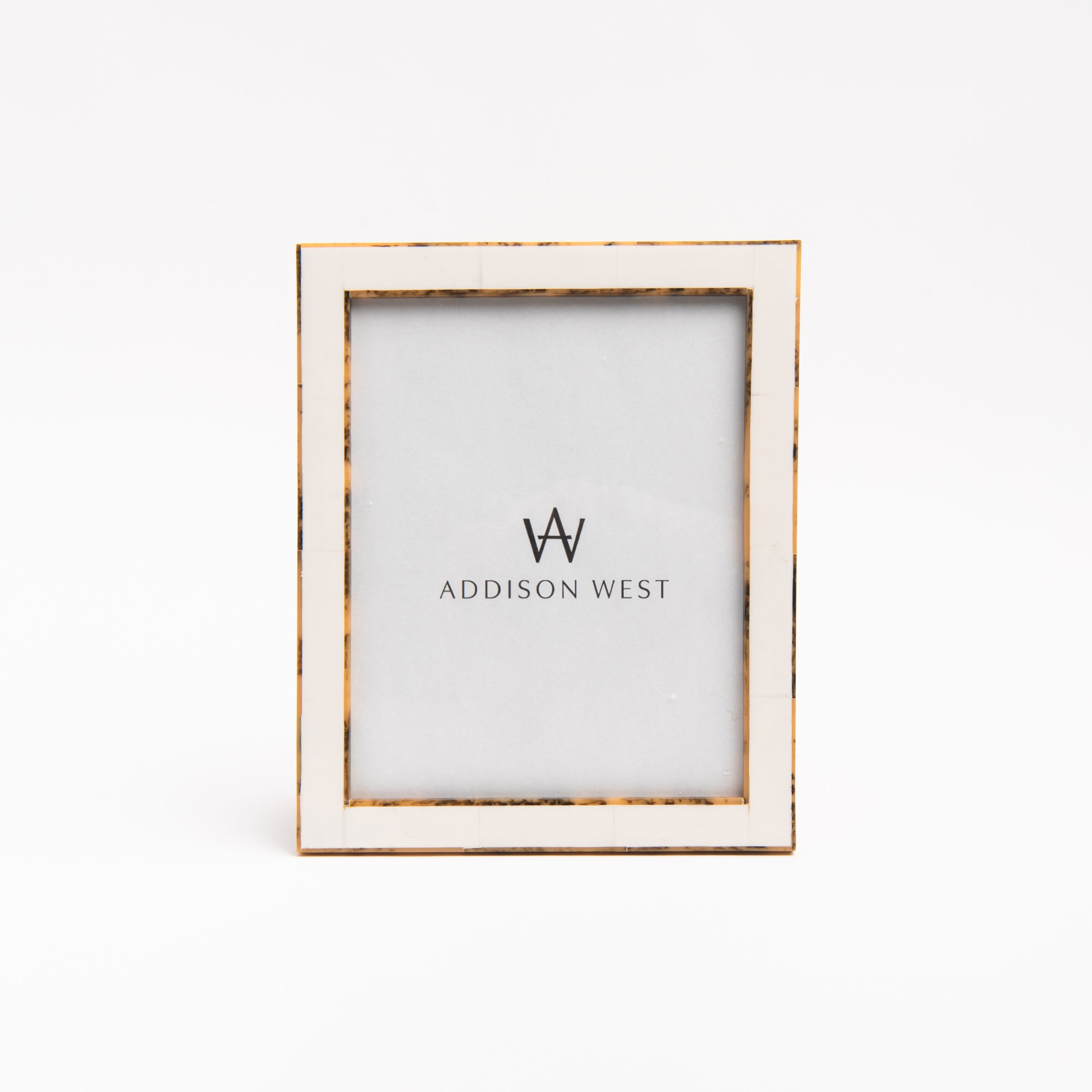 810" White Tortoise Border Picture Frame on a white background at Addison West