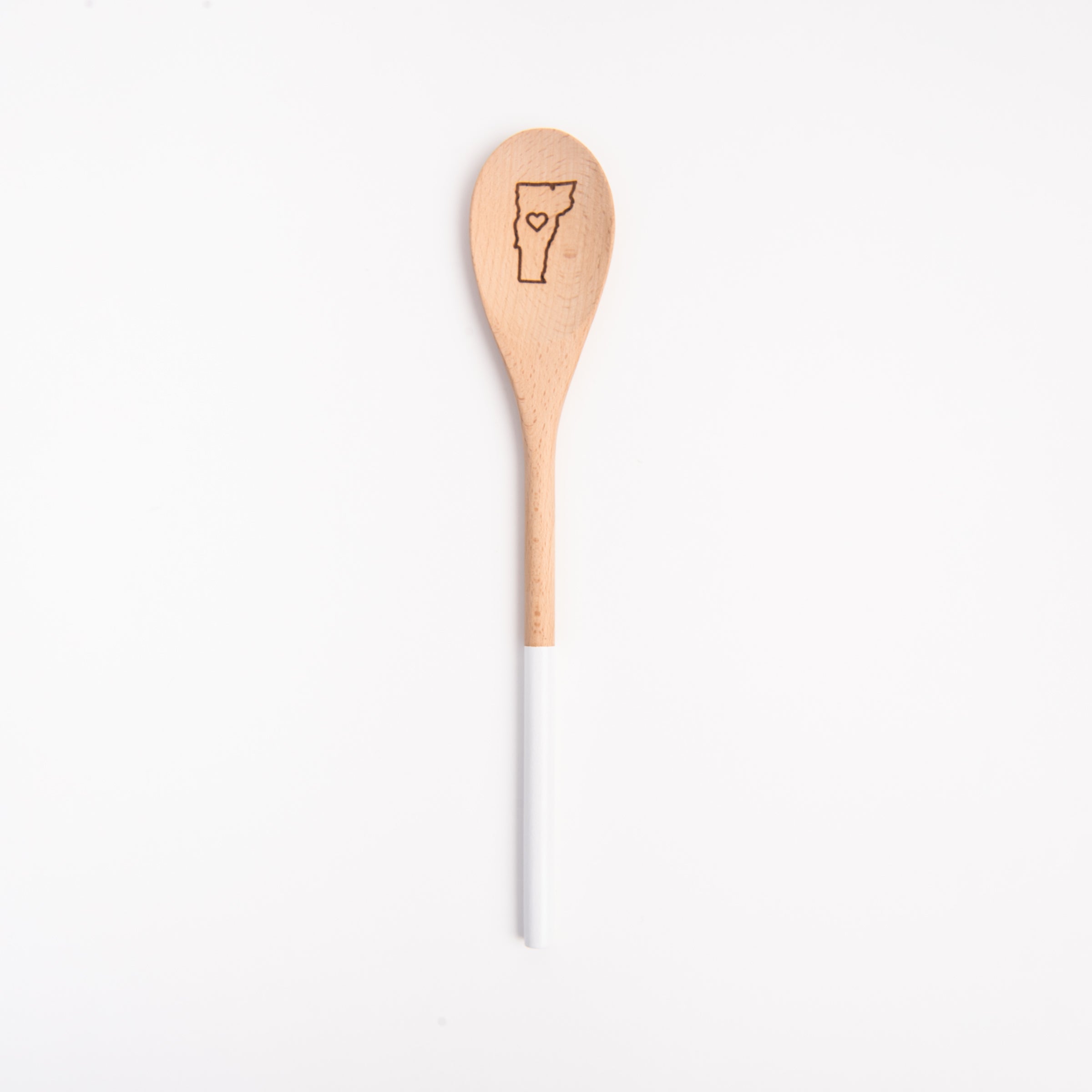 ILOVERMONT Wooden Spoon - White on a white background at Addison West