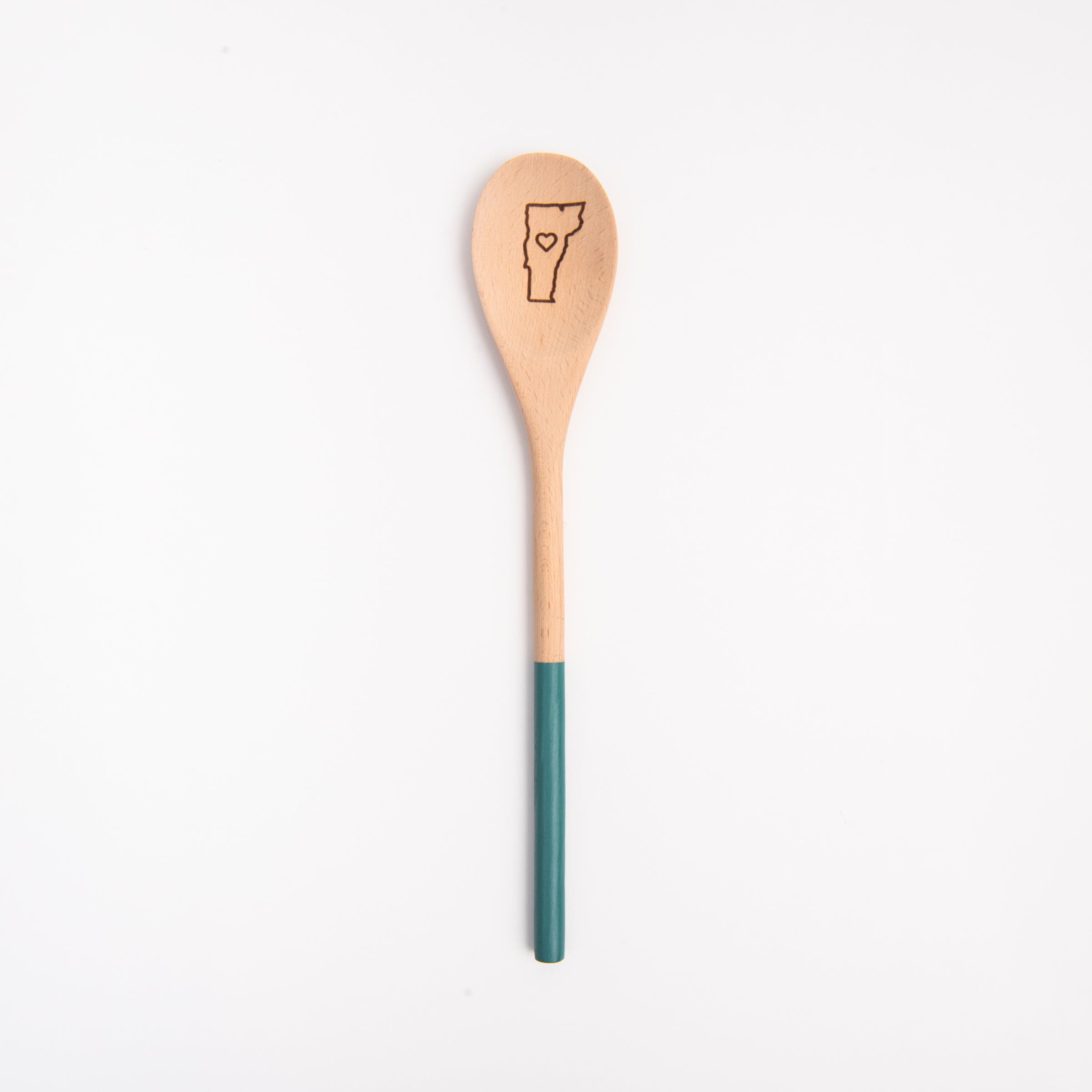 ILOVERMONT Wooden Spoon - Teal on a white background at Addison West