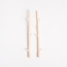 Maple Stick Candle Pair in White on a white background at Addison West