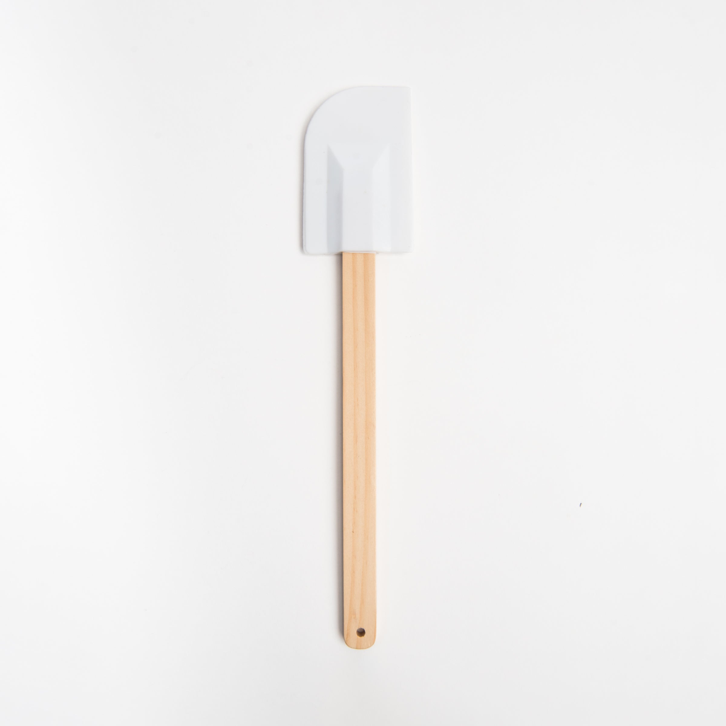 12 Inch Wood Spatula in White on a white background at Addison West