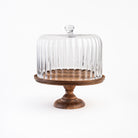 Fluted Glass Cake Stand on a white background at Addison West