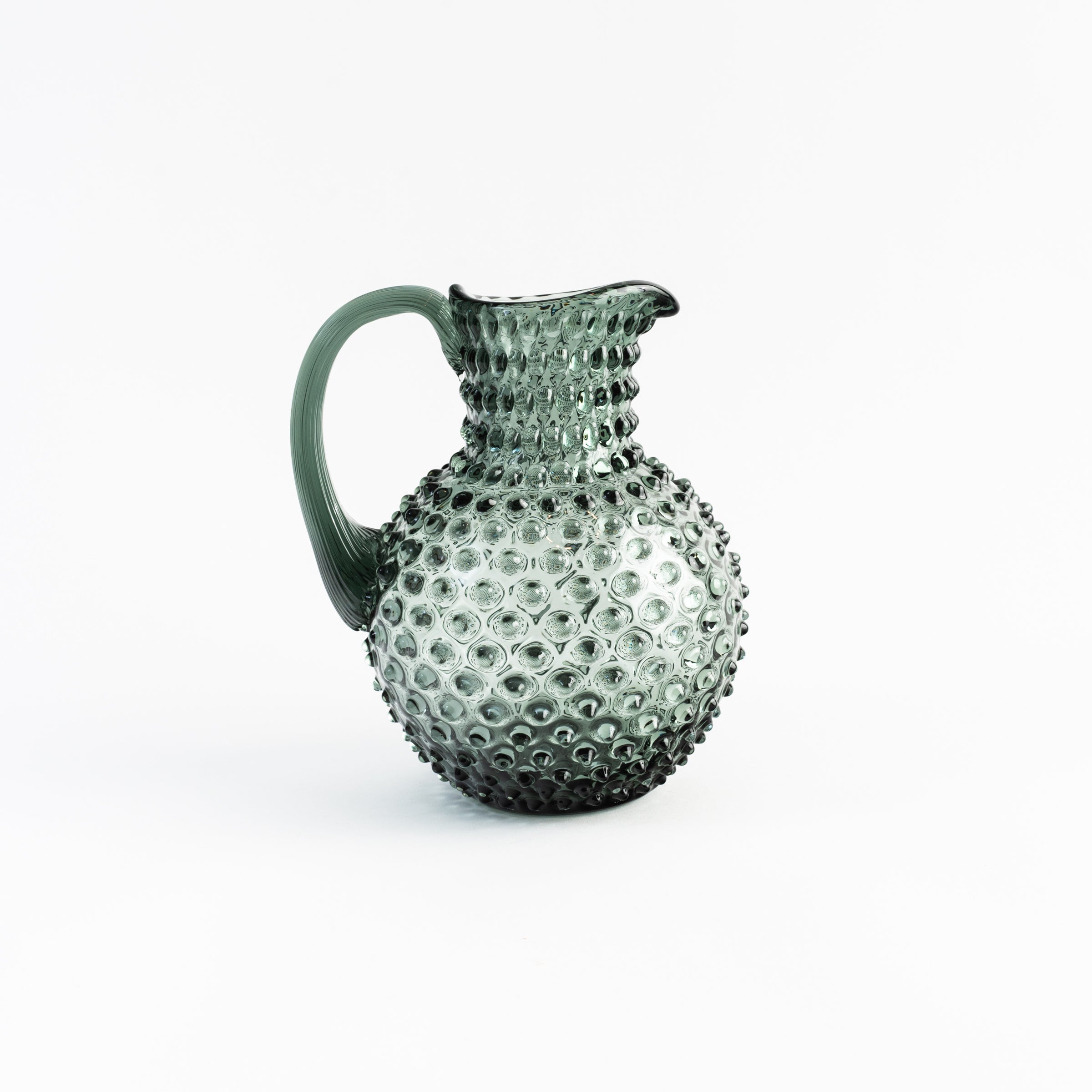 Sage Hobnail Pitcher on a white background at Addison West