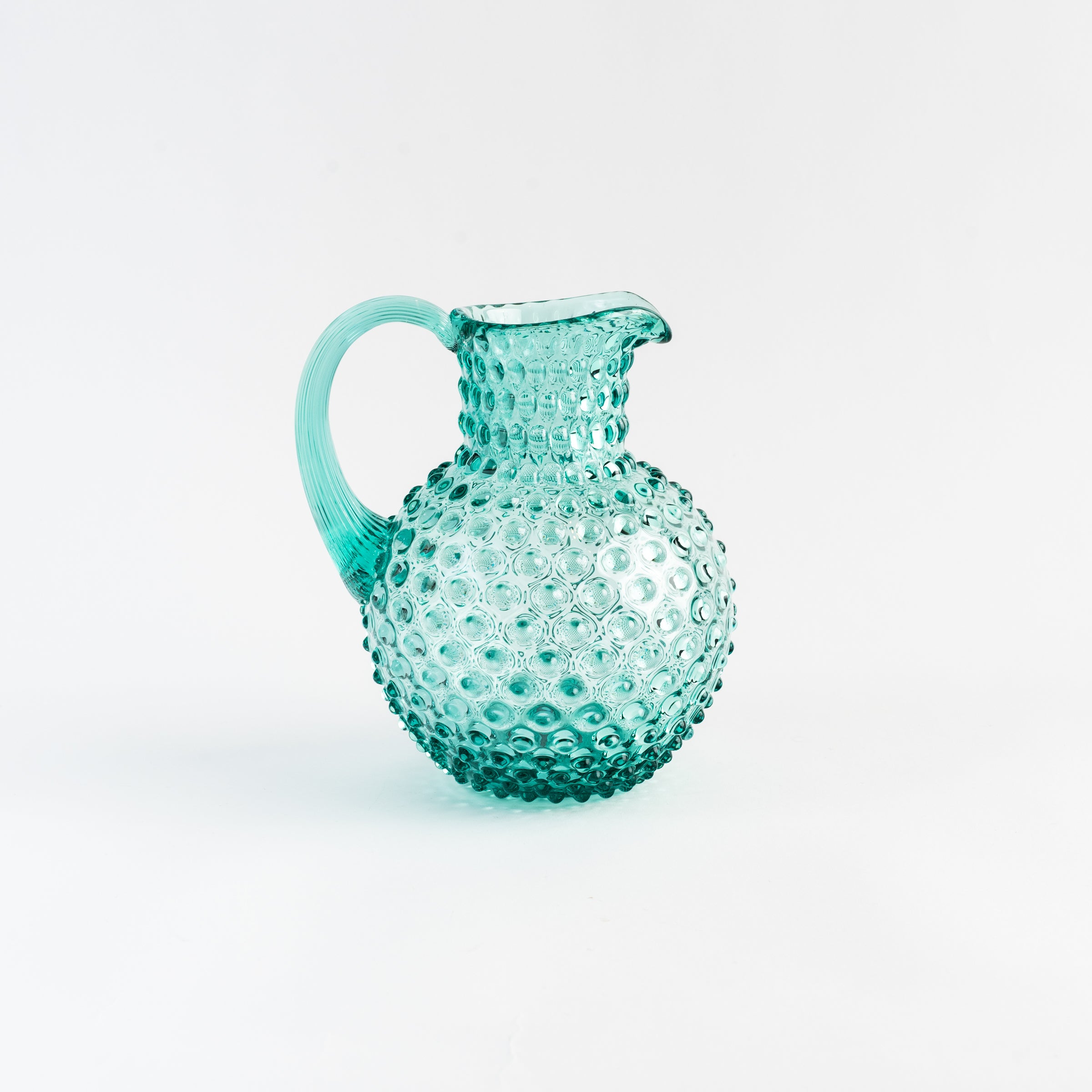 Beryl Hobnail Pitcher on a white background at Addison West