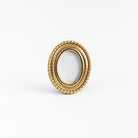 Oval Golden Beaded Picture Frame on a white background at Addison West