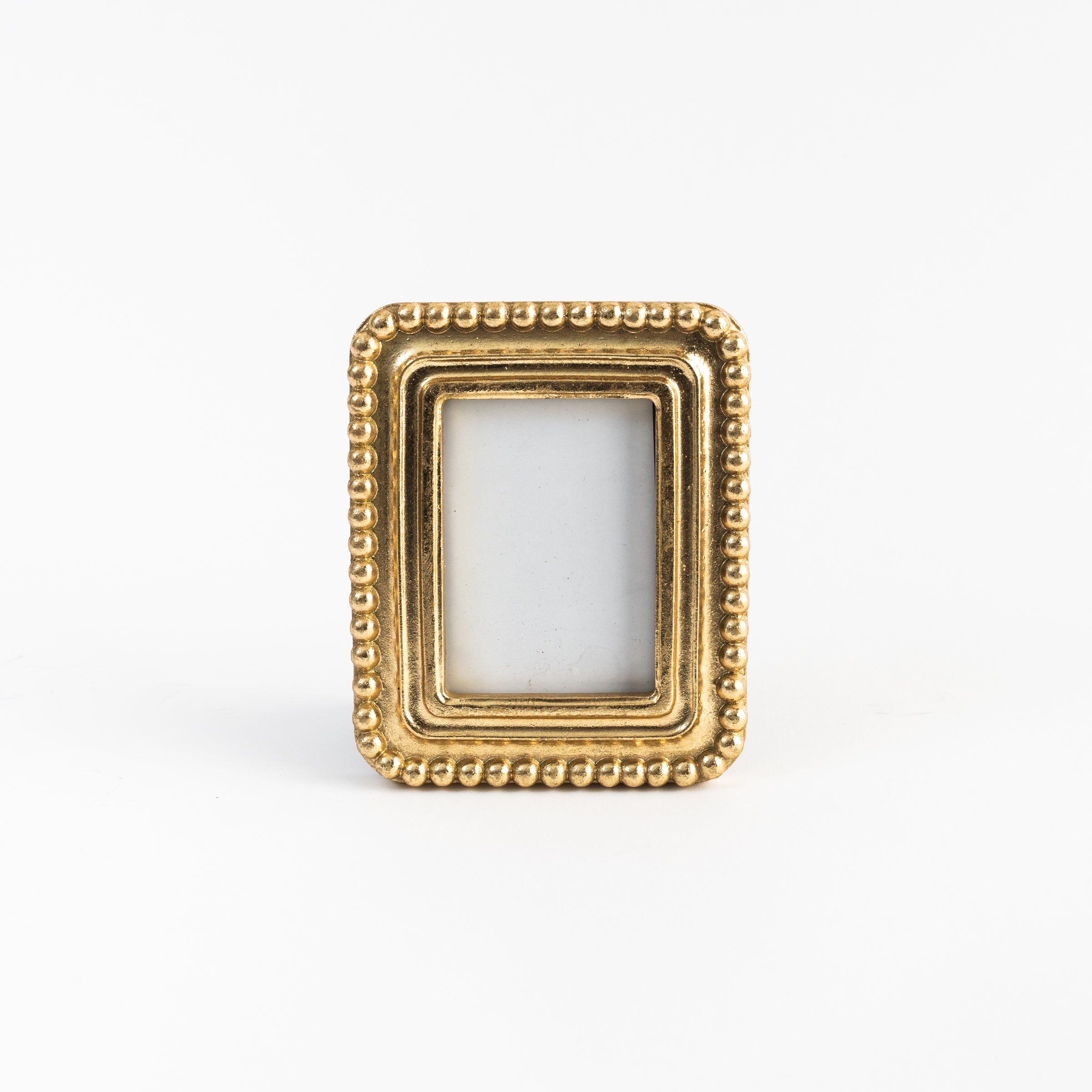 Rectangular Golden Beaded Picture Frame on a white background at Addison West