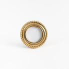 Round Golden Beaded Picture Frame on a white background at Addison West