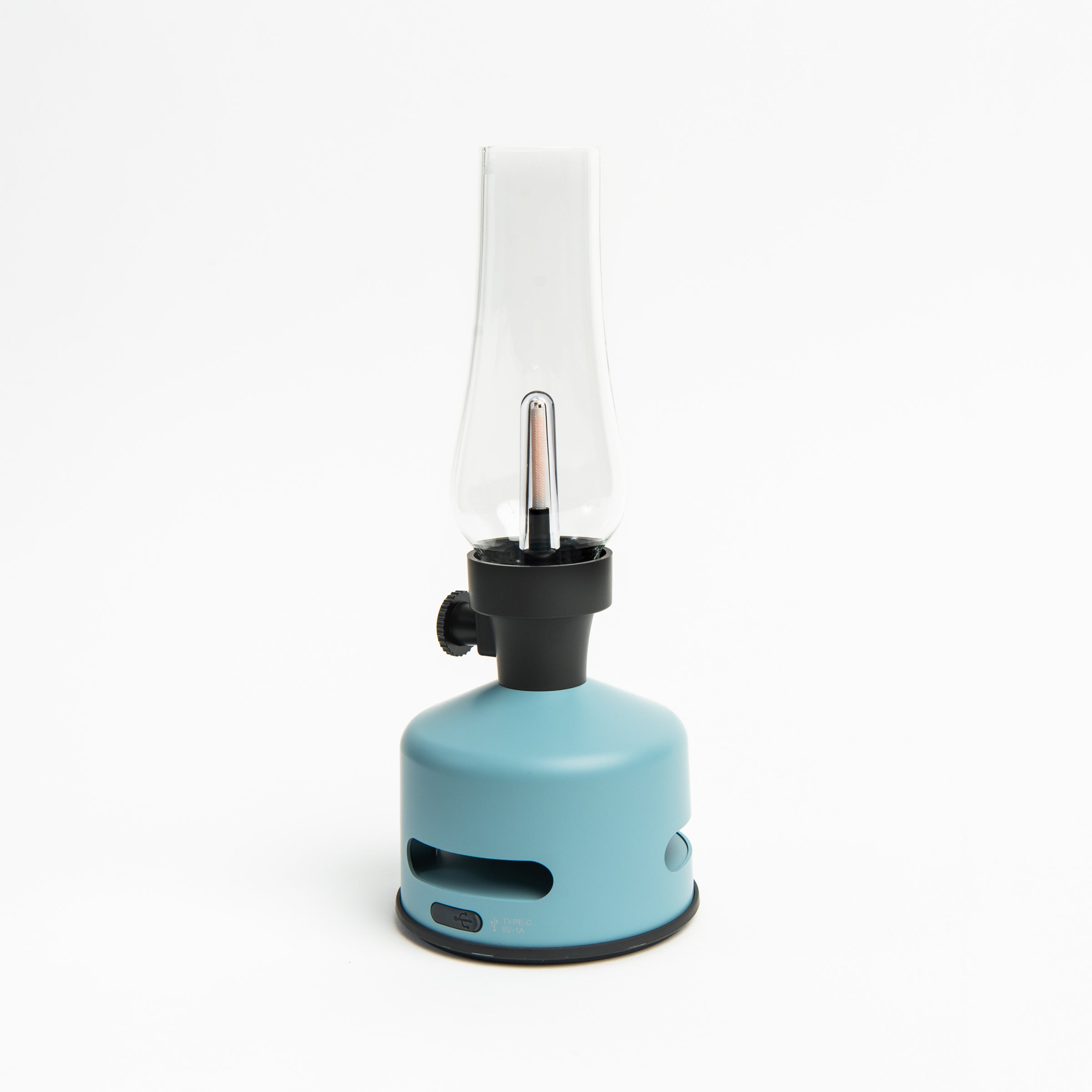 Light and Sound LED Lantern with Speaker in Sky Blue on a white background at Addison West