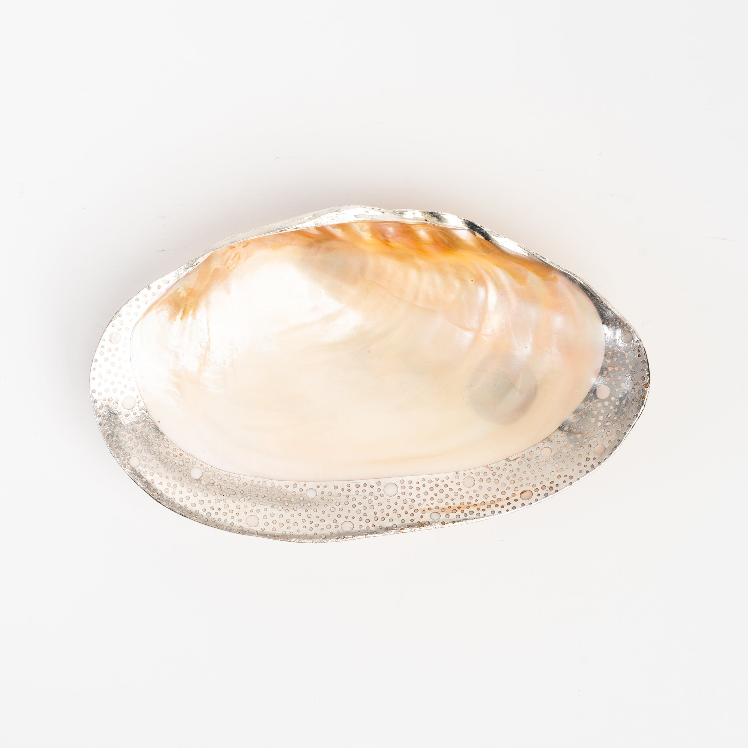 Felicity Footed Shell Dish on a white background at Addison West