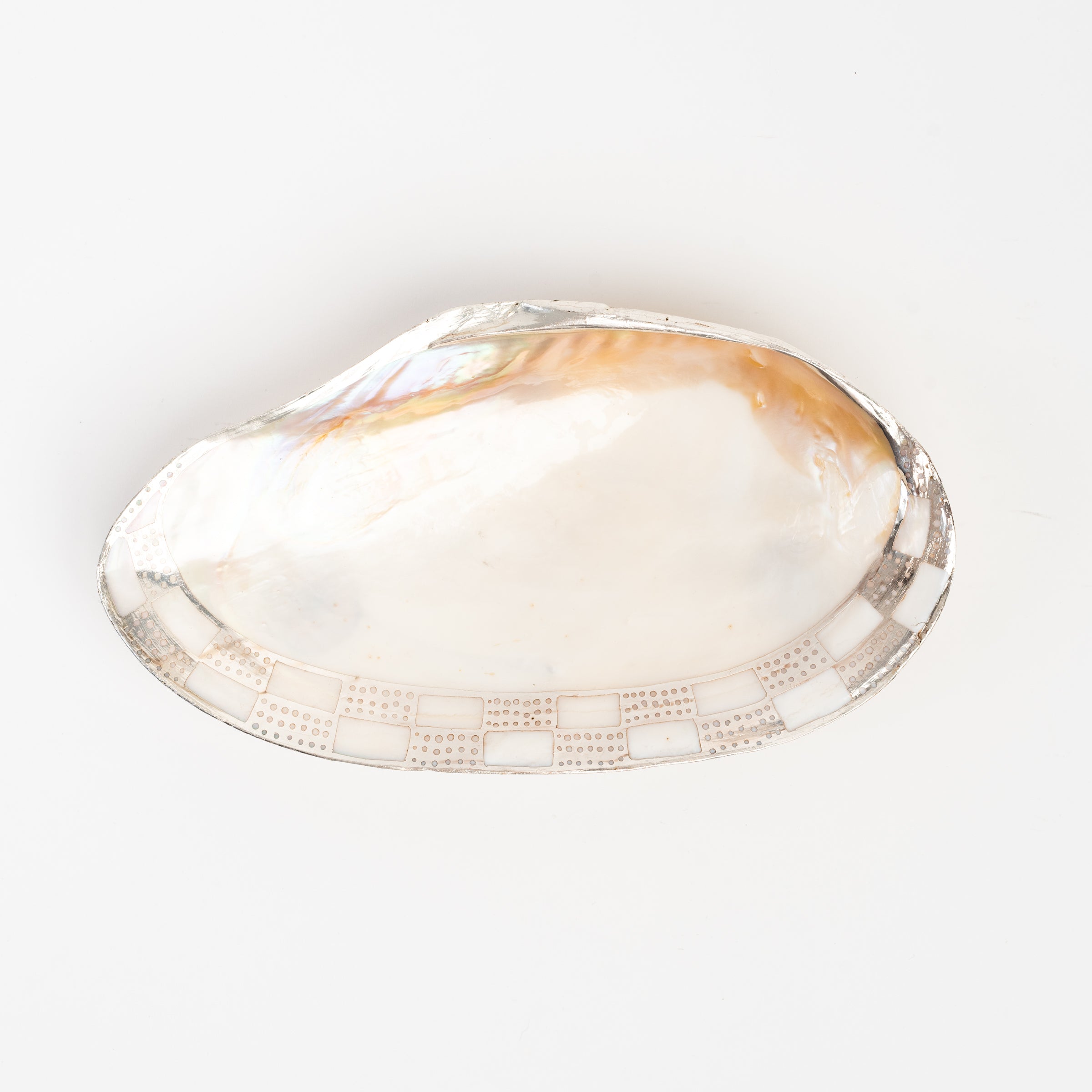 Felicity Footed Shell Dish on a white background at Addison West